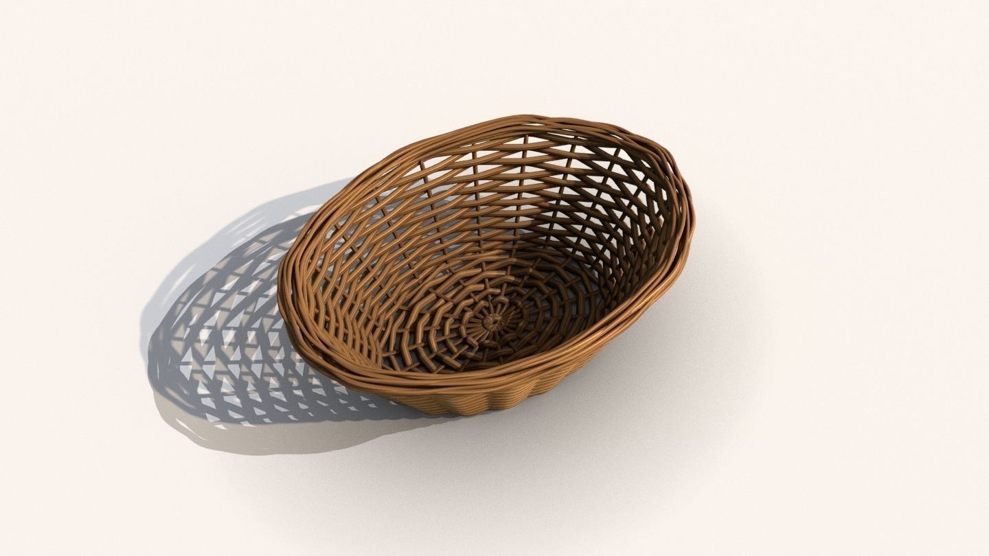 Basket wicker 3D model_2