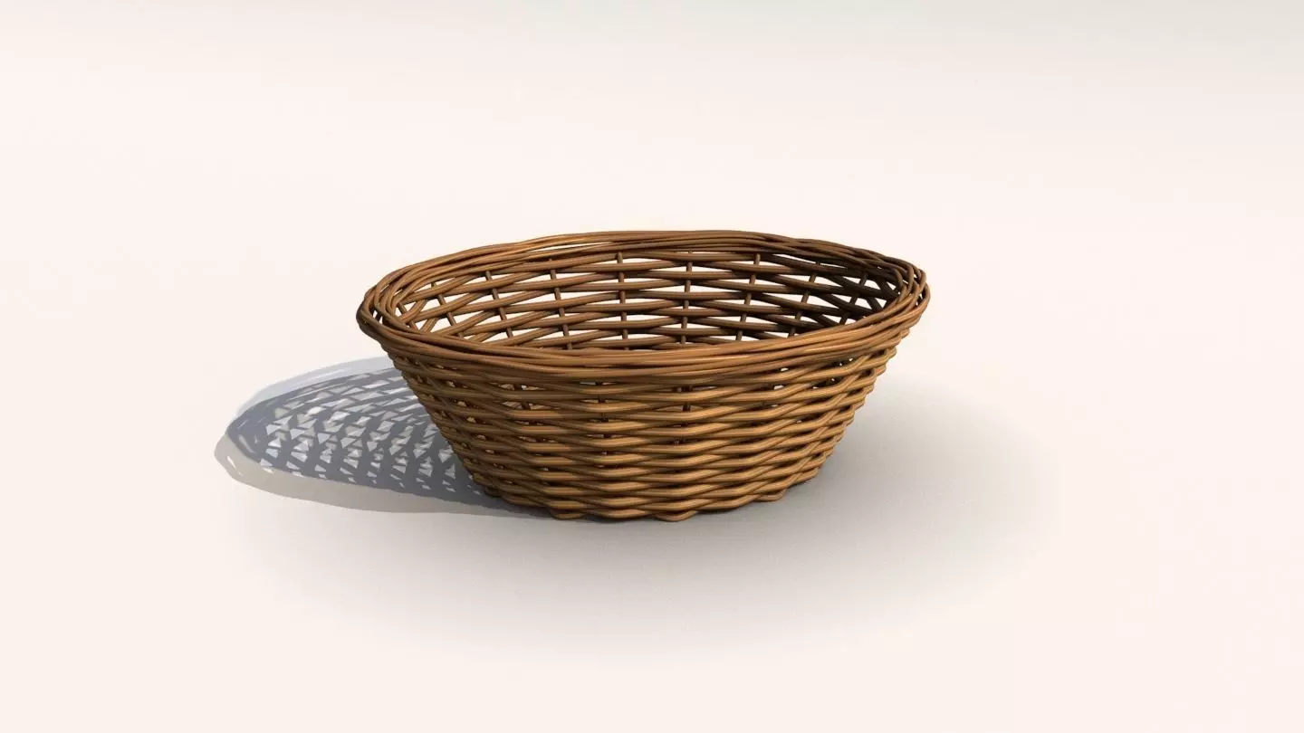 Basket wicker 3D model_0
