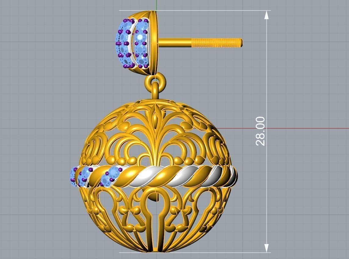 Trellis 3 Earring 3D print model_4