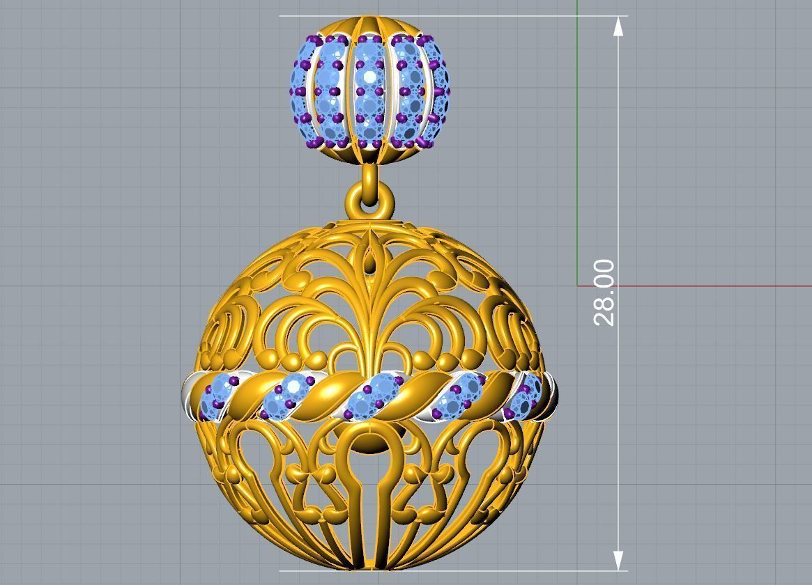 Trellis 3 Earring 3D print model_2