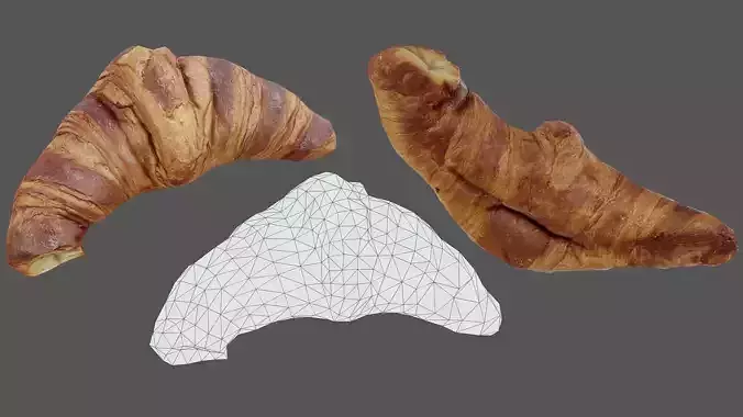 Croissant 01 - Low Poly - Photogrammetry