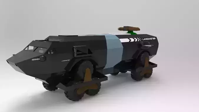 Landmaster armored vehicle on wheels Free 3D model