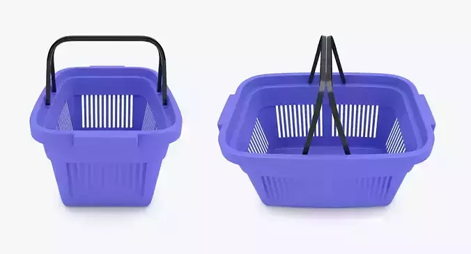 Supermarket - Plastic Shopping Basket 3D model