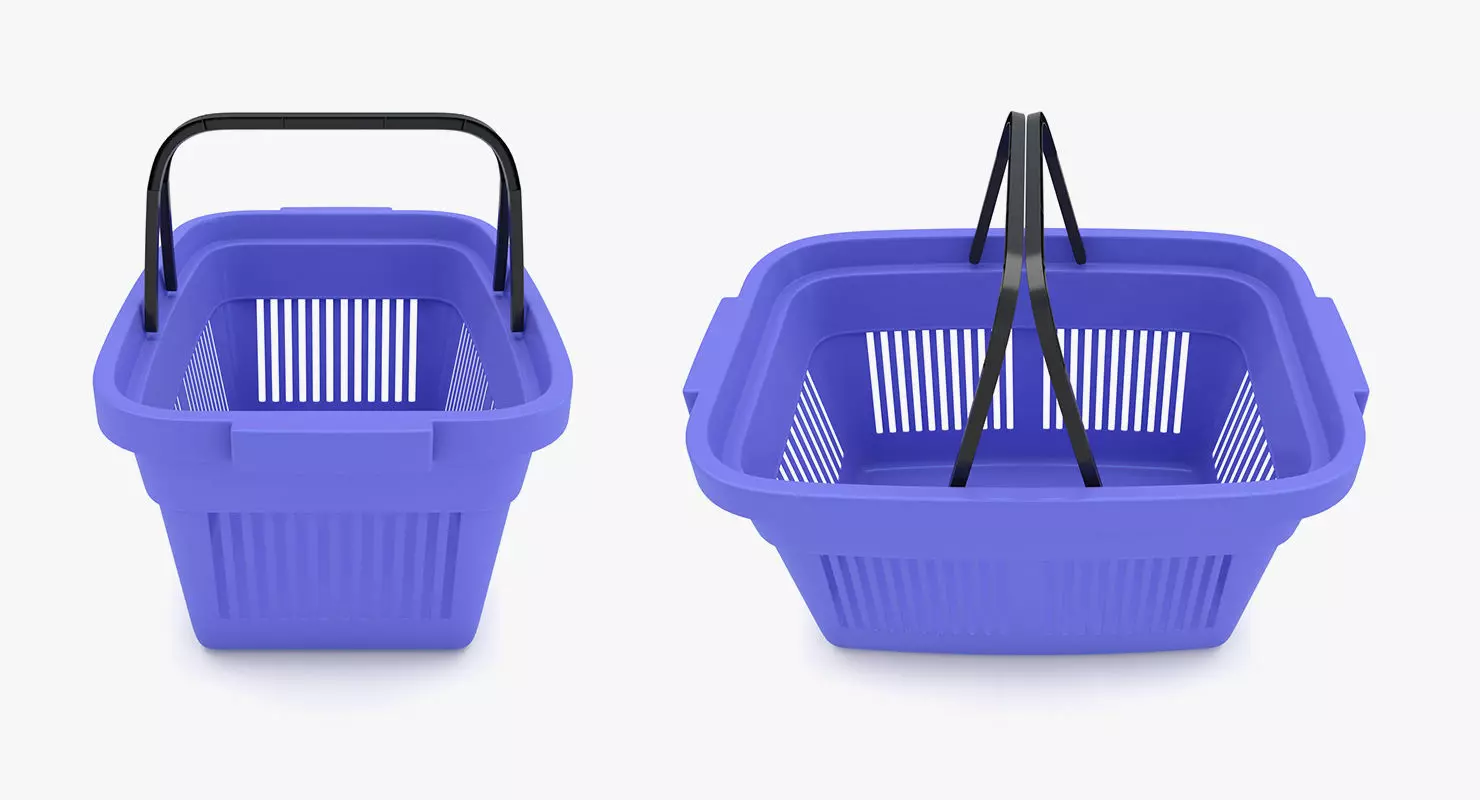 Supermarket - Plastic Shopping Basket 3D model_0