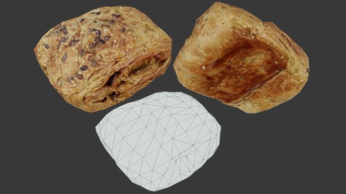 Pastry 01 - Low Poly - Photogrammetry Low-poly 3D model