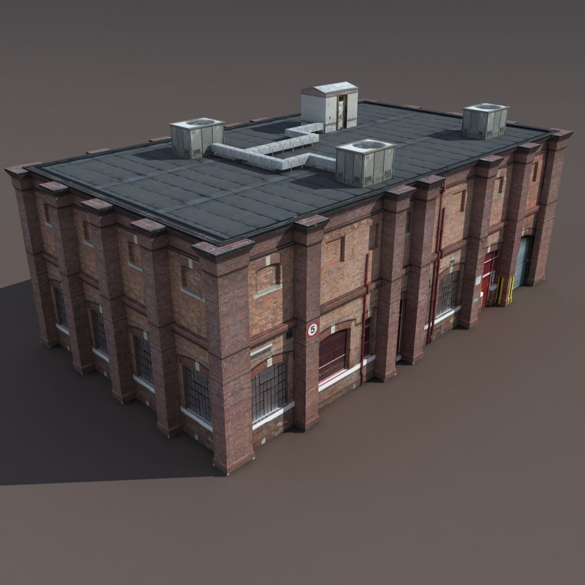 Old Factory Low Poly 127 3D model_1