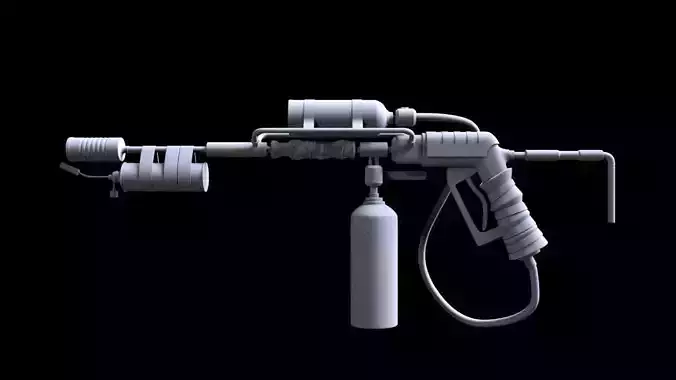 Flame Thrower 3D - High Poly - Low poly - Game Ready