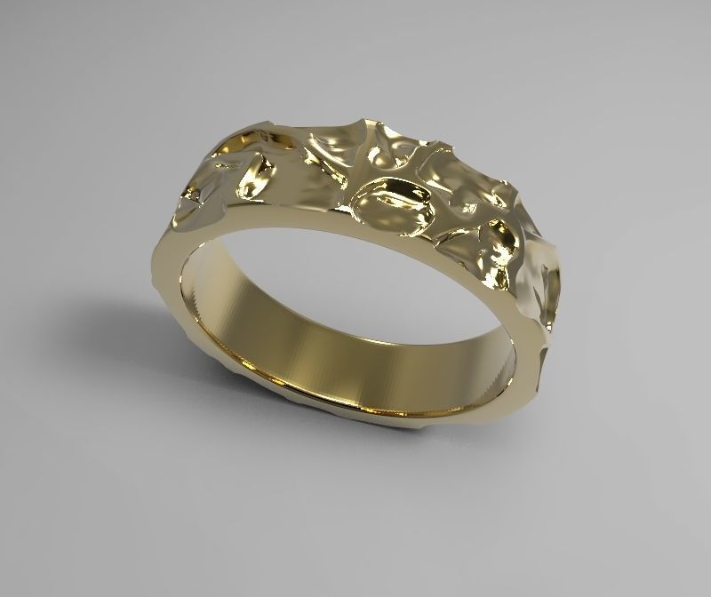 Gold wedding ring 3D print model_1