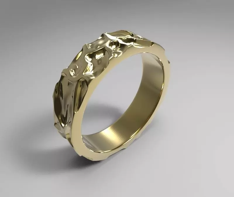 Gold wedding ring 3D print model_0