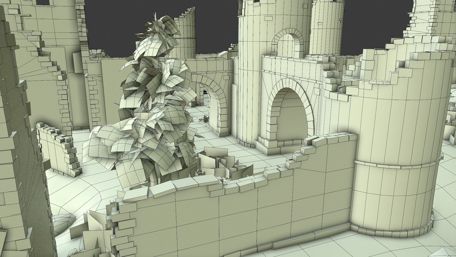 Castle Ruins Low-poly 3D model_26