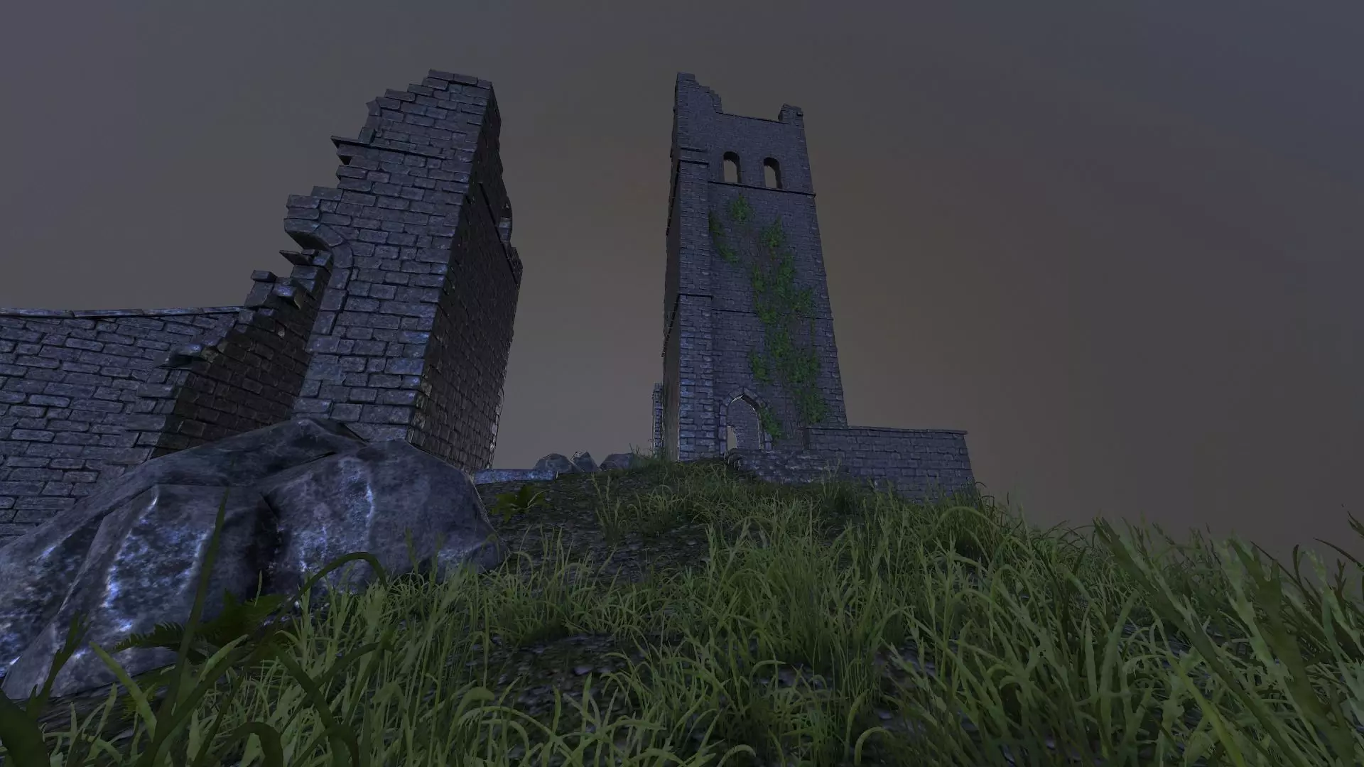 Castle Ruins Low-poly 3D model_0