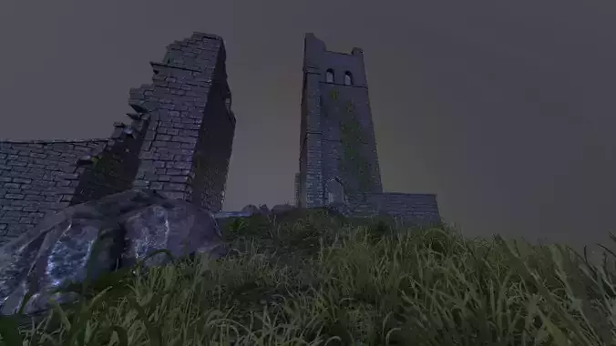 Castle Ruins Low-poly 3D model