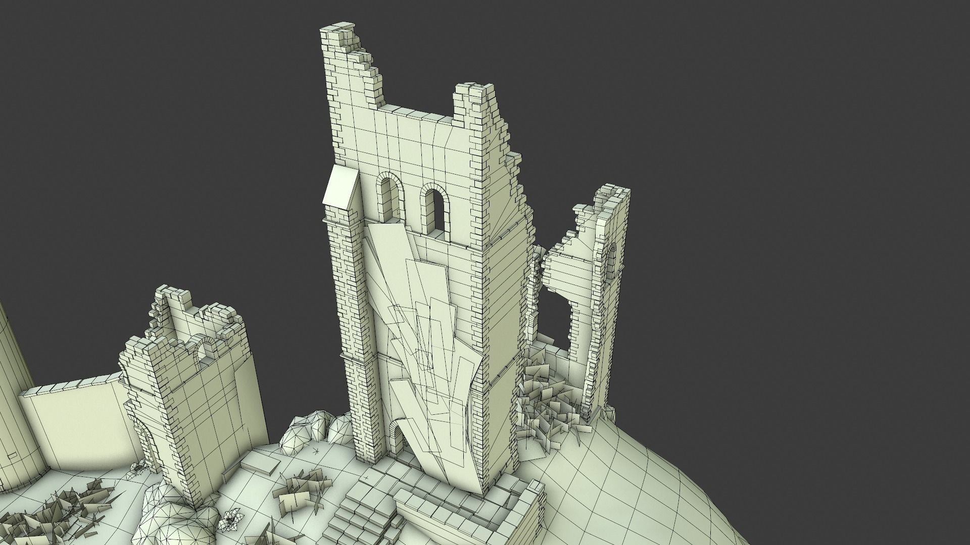 Castle Ruins Low-poly 3D model_22