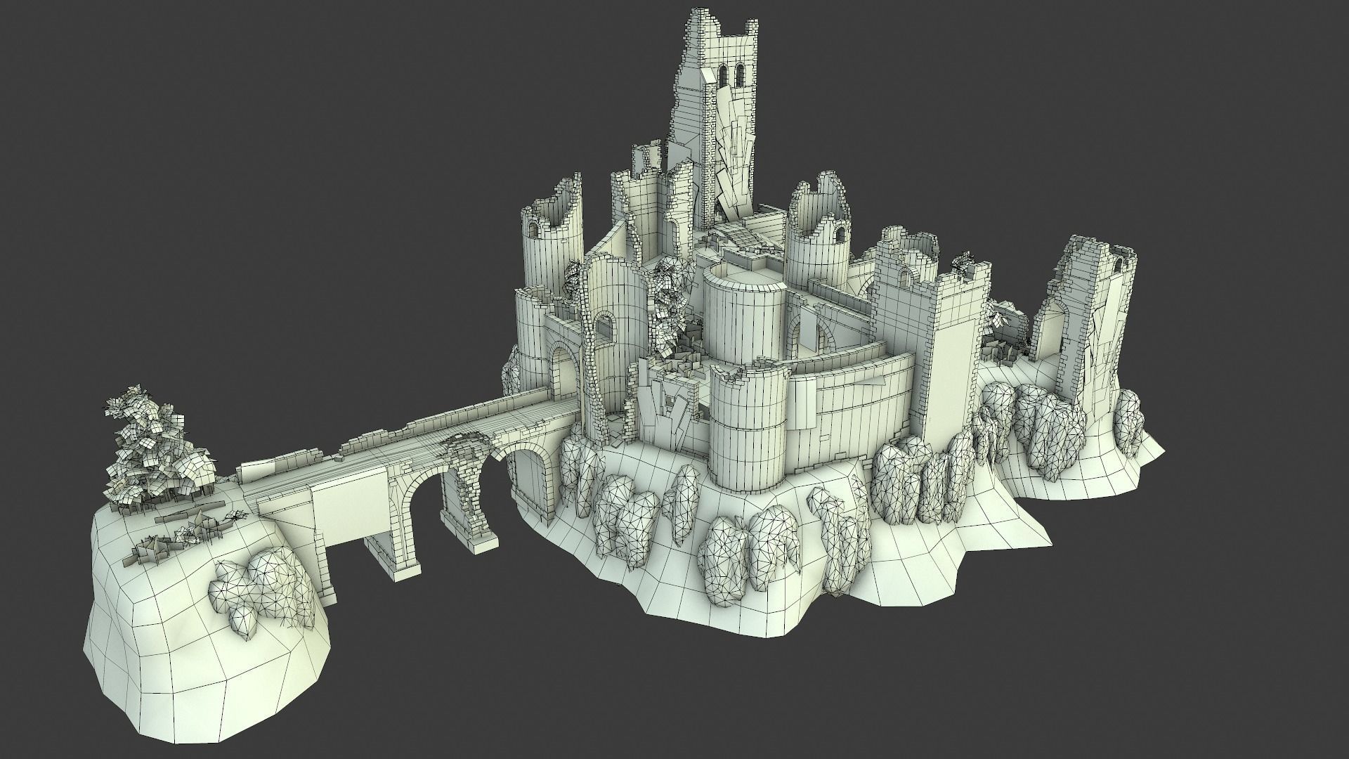 Castle Ruins Low-poly 3D model_21
