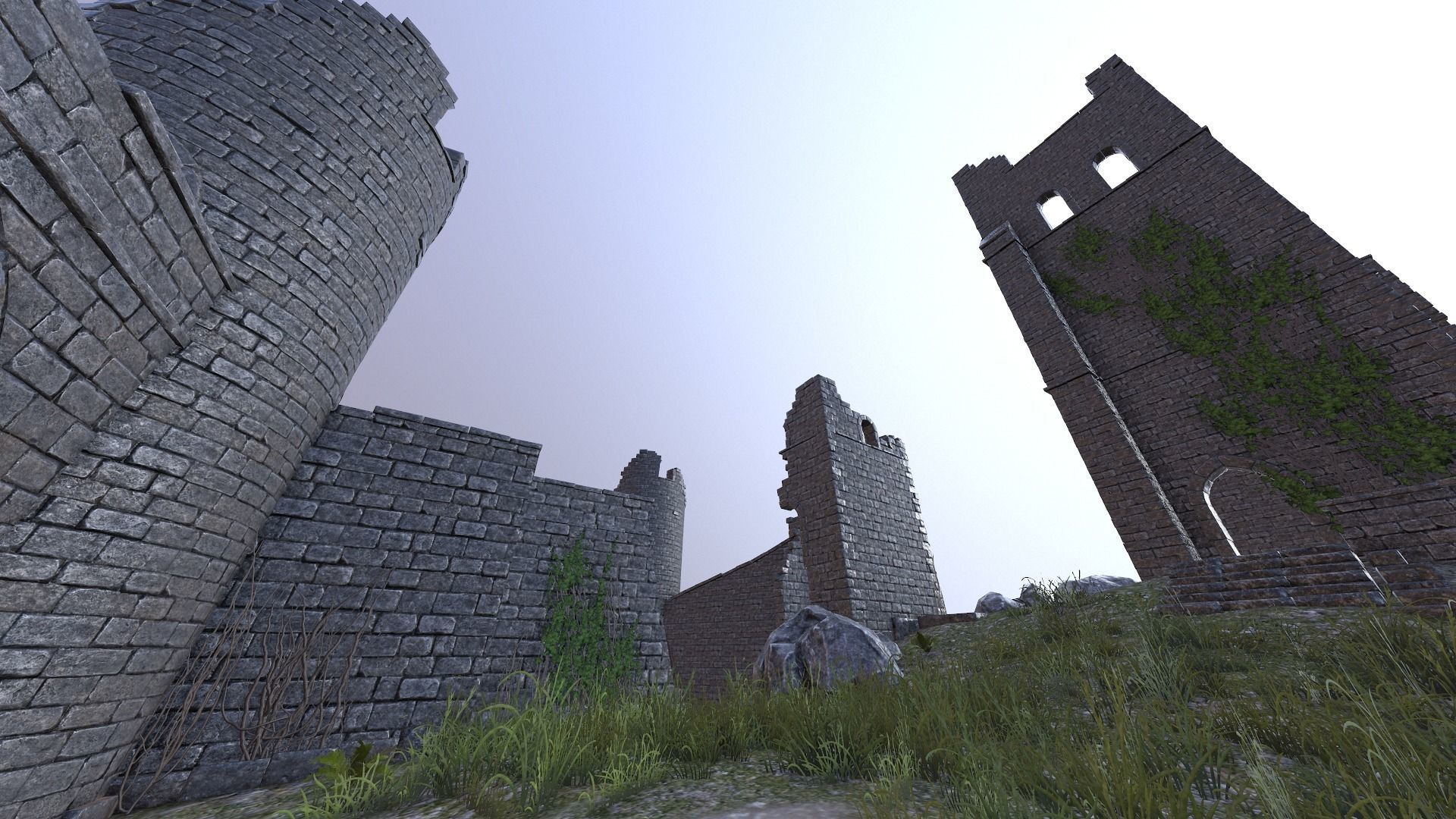 Castle Ruins Low-poly 3D model_7