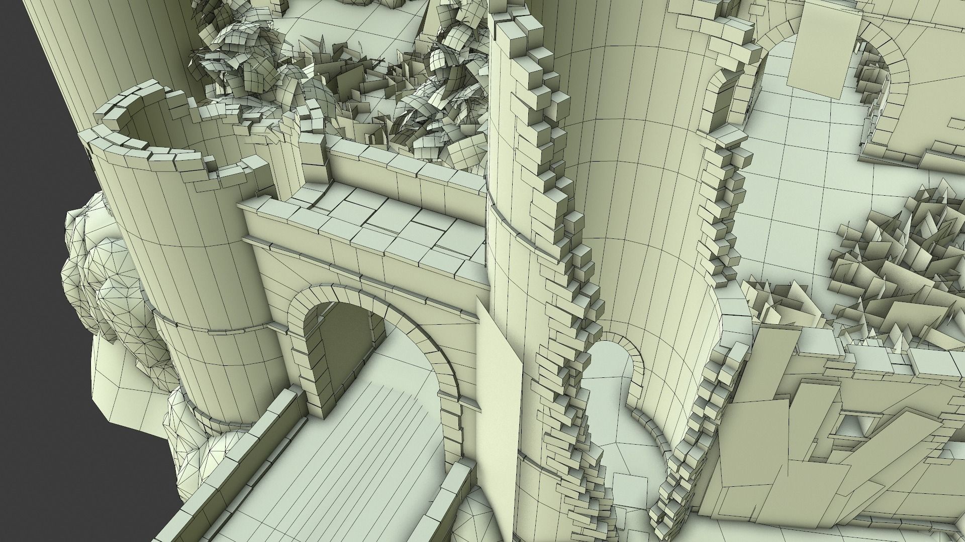 Castle Ruins Low-poly 3D model_32