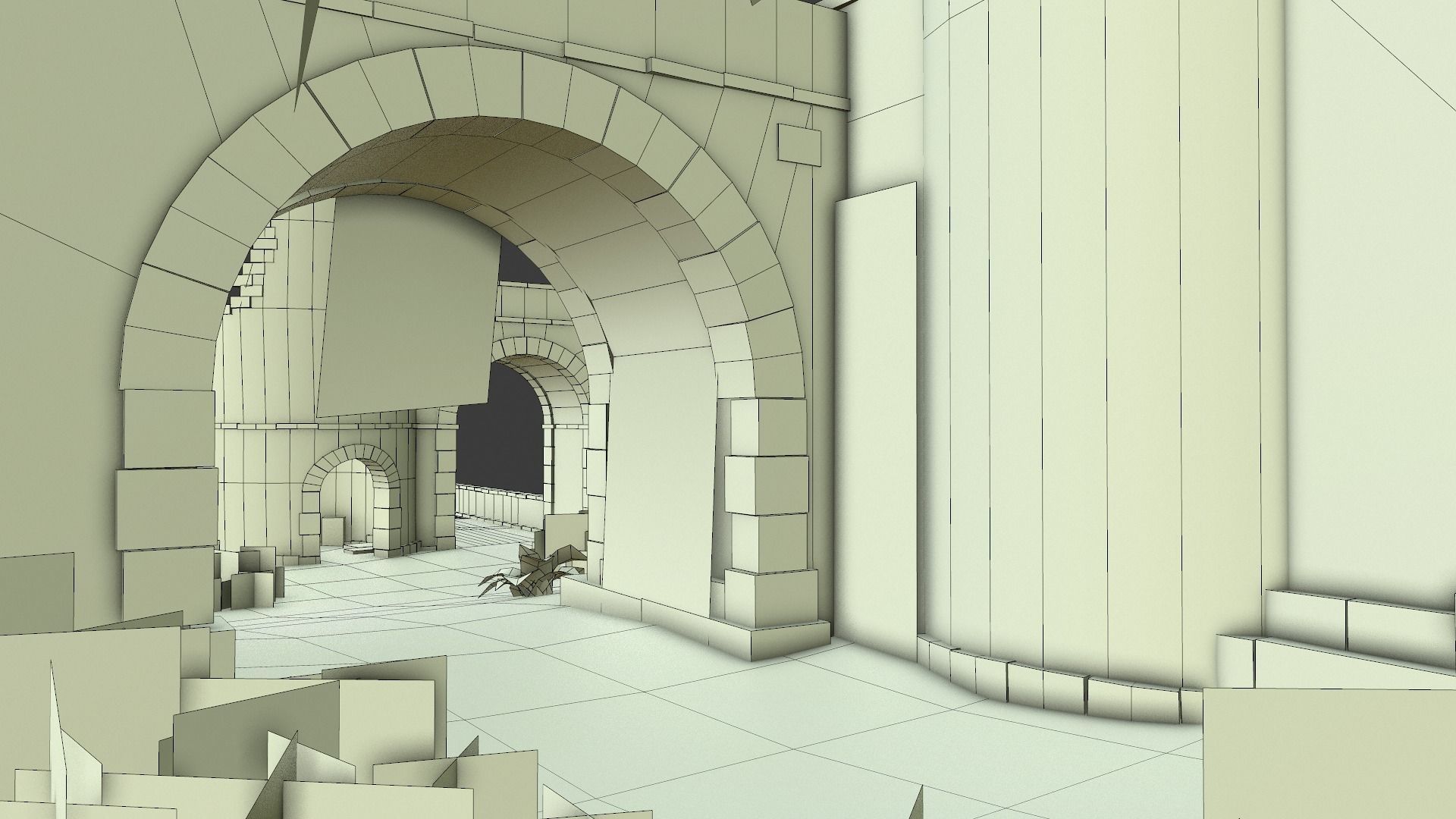 Castle Ruins Low-poly 3D model_29