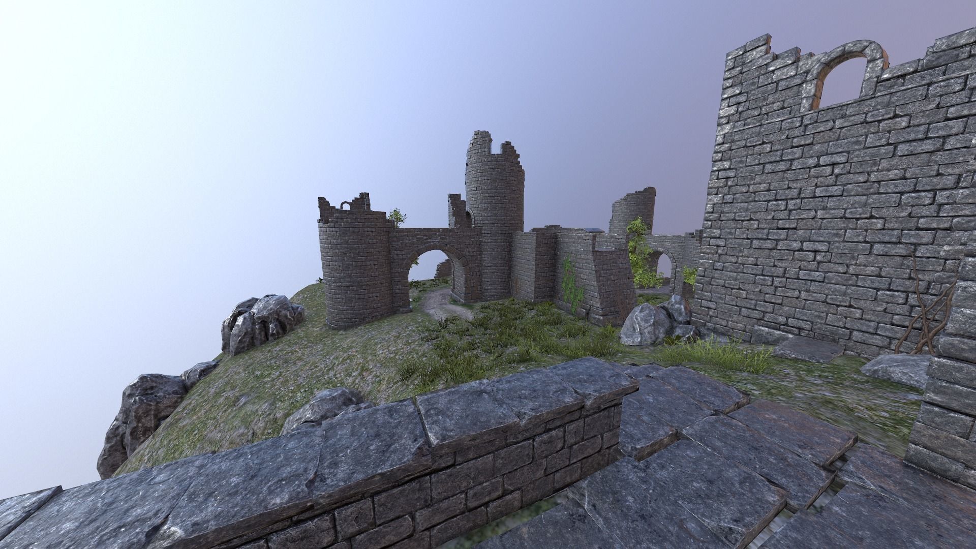 Castle Ruins Low-poly 3D model_4