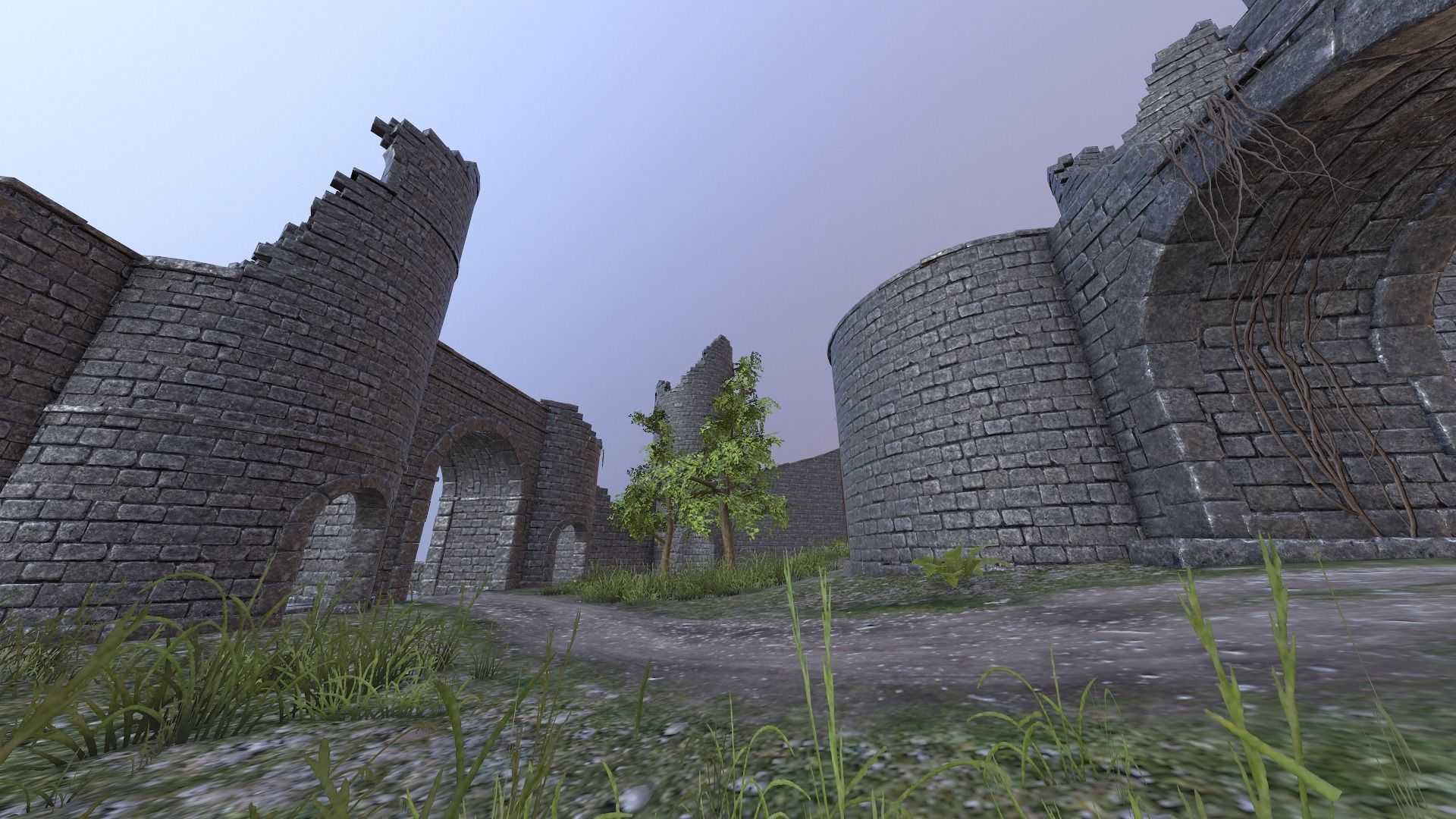 Castle Ruins Low-poly 3D model_8