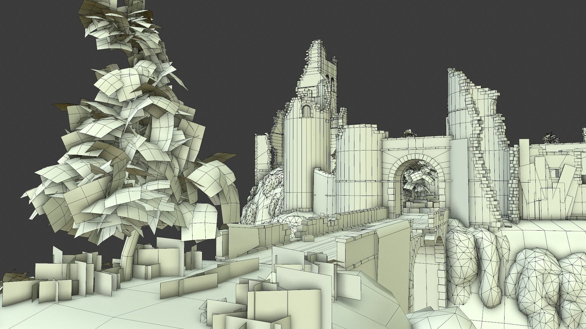 Castle Ruins Low-poly 3D model_31