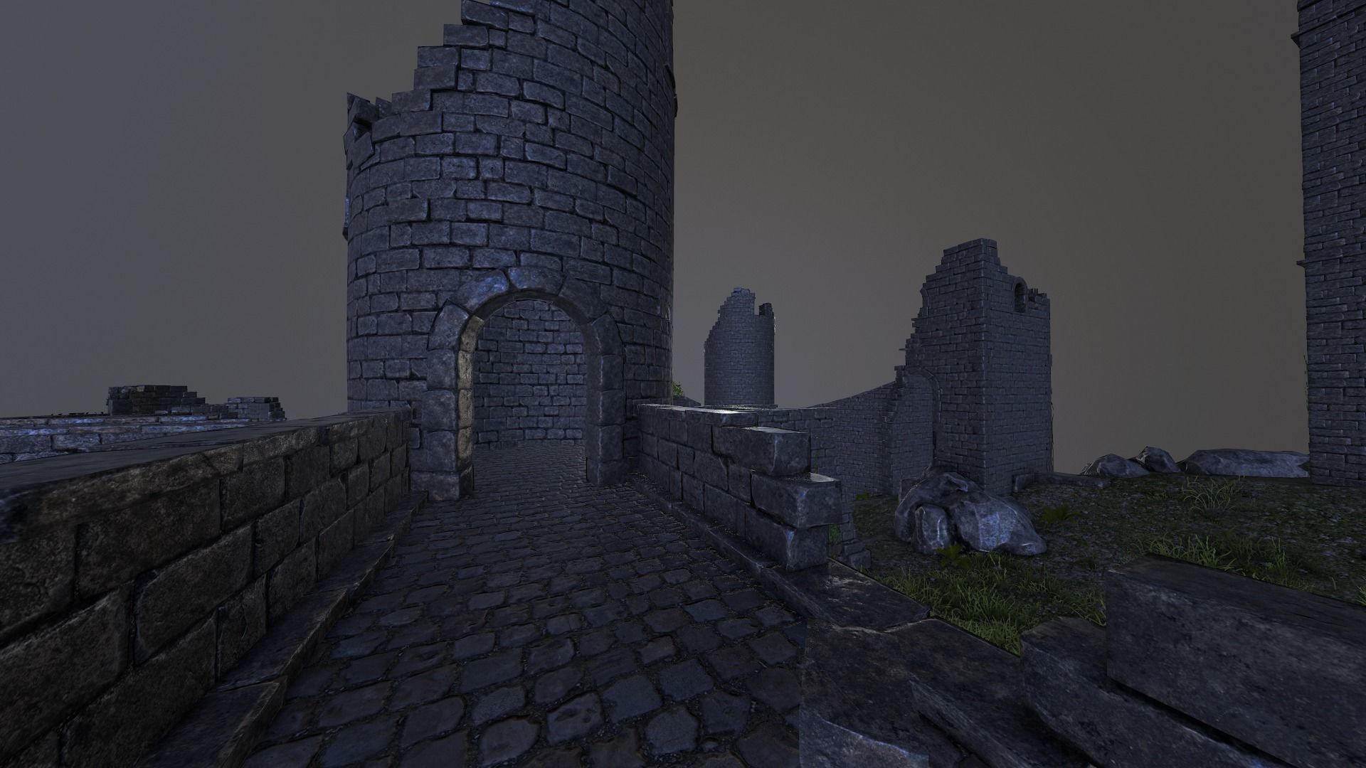 Castle Ruins Low-poly 3D model_16