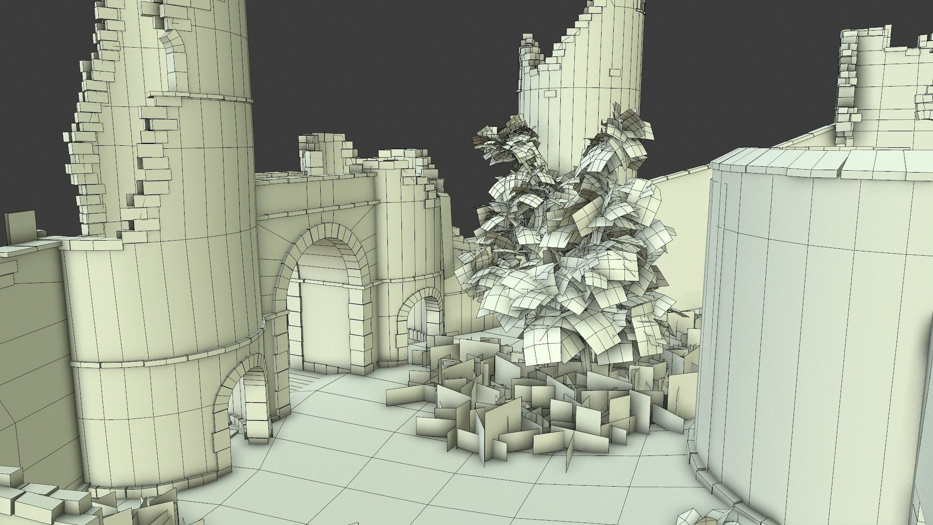 Castle Ruins Low-poly 3D model_27