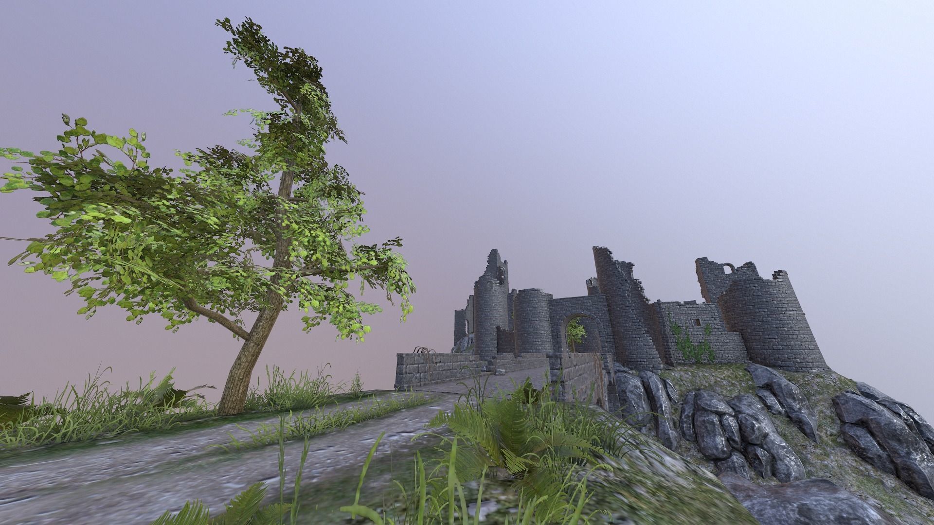 Castle Ruins Low-poly 3D model_9