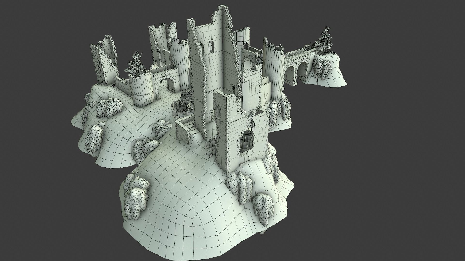 Castle Ruins Low-poly 3D model_23