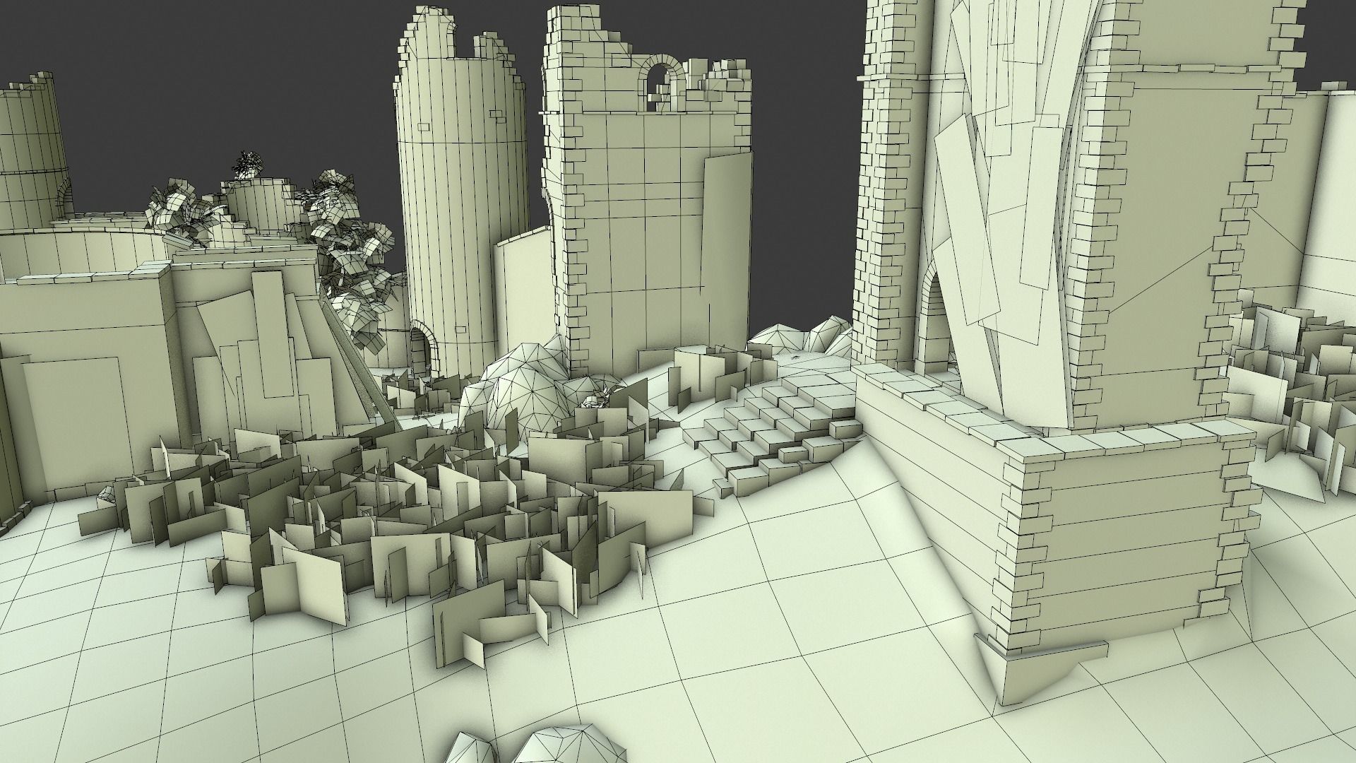 Castle Ruins Low-poly 3D model_25