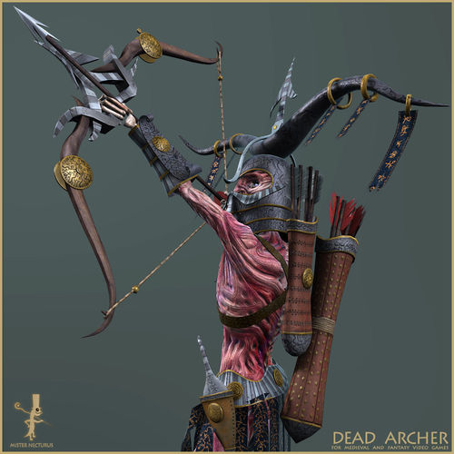 Dead Archer Low-poly 3D model