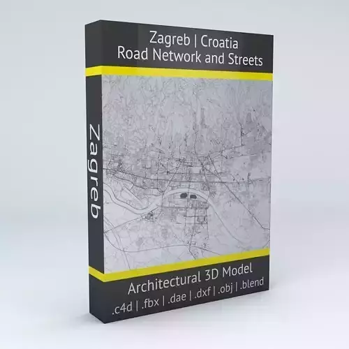 Zagreb Road Network and Streets 3D model