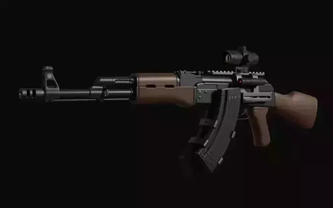 AK-47 assault rifle with scope