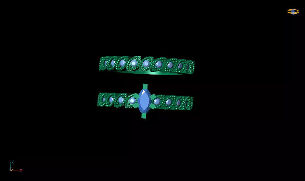 twin rings  3D print model_0