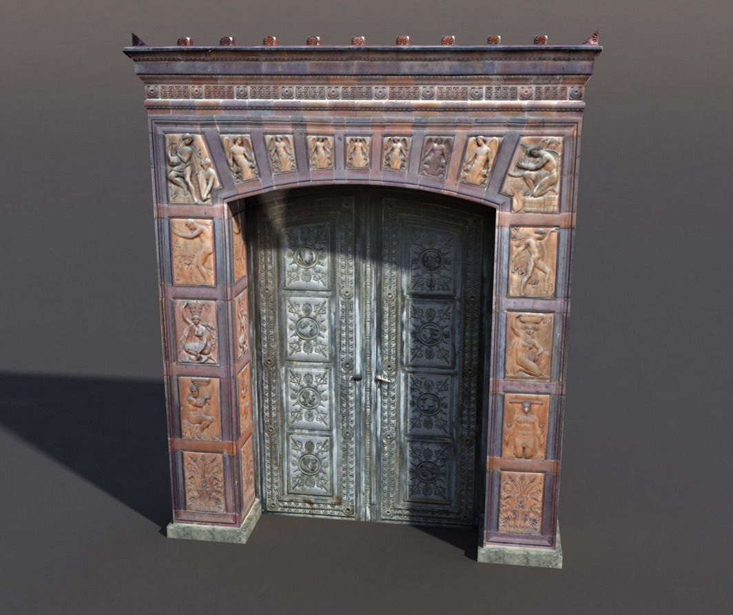 Decorative Door 60 Low-poly 3D model_6