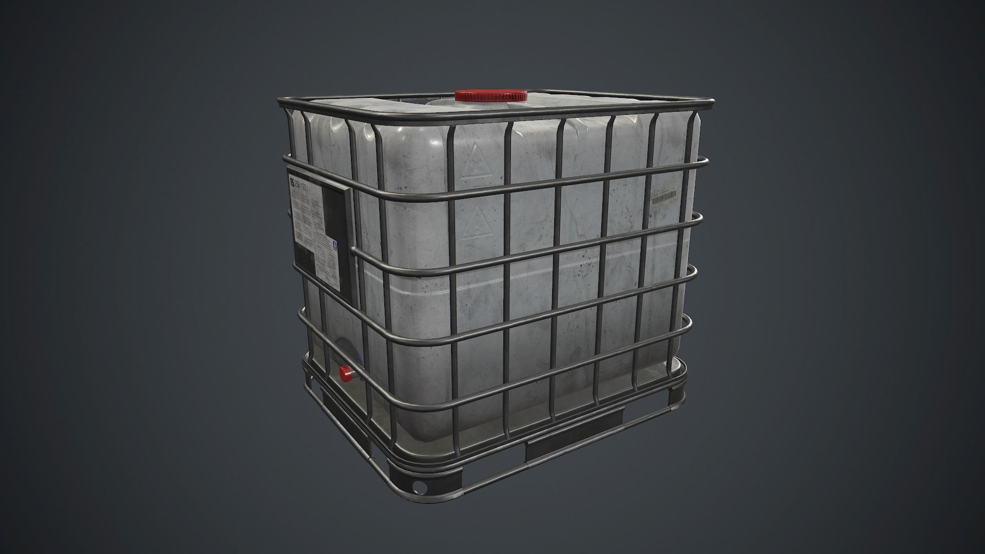 Water Plastic Tank PBR Game Ready Low-poly 3D model_4