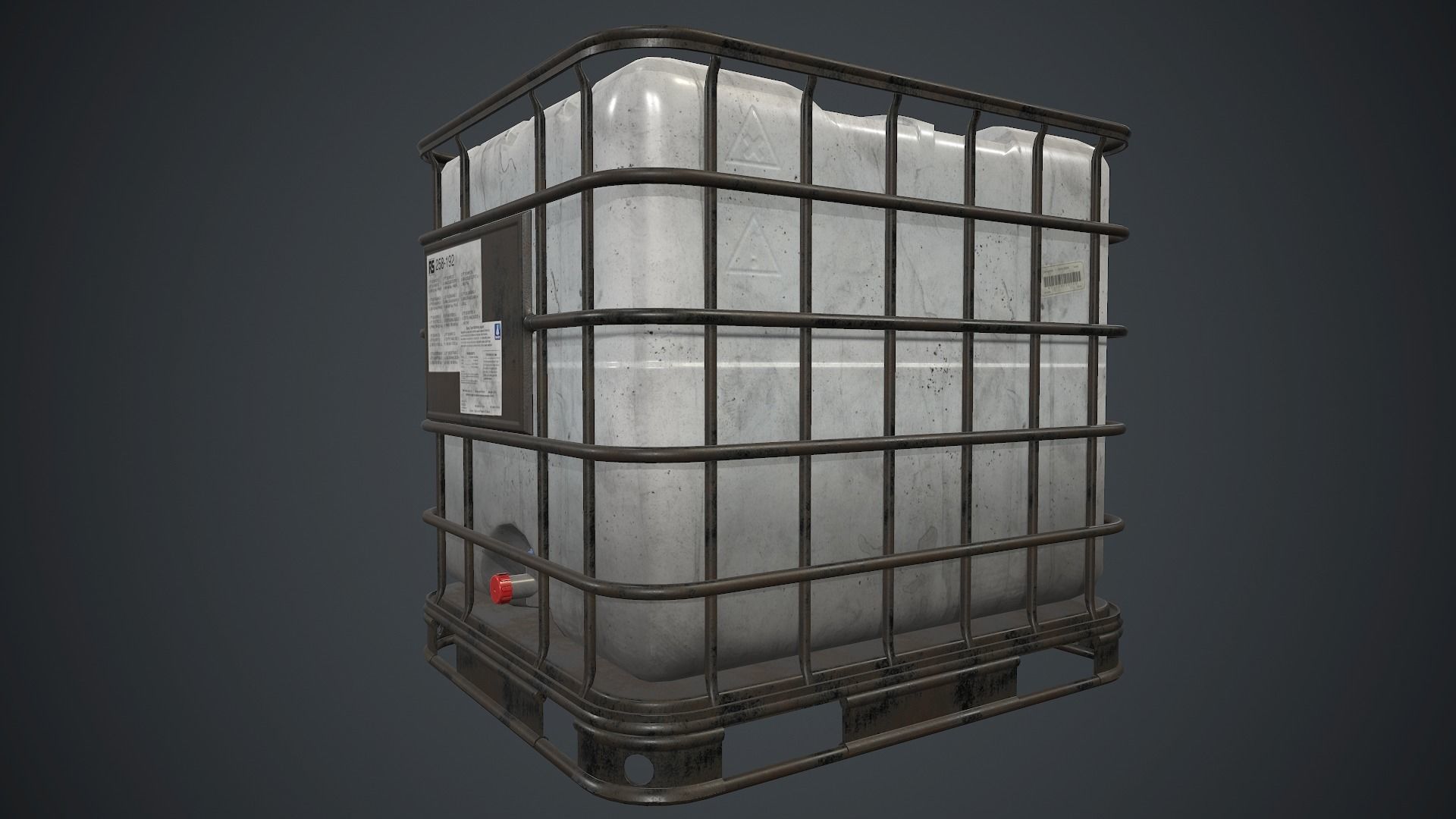 Water Plastic Tank PBR Game Ready Low-poly 3D model_10