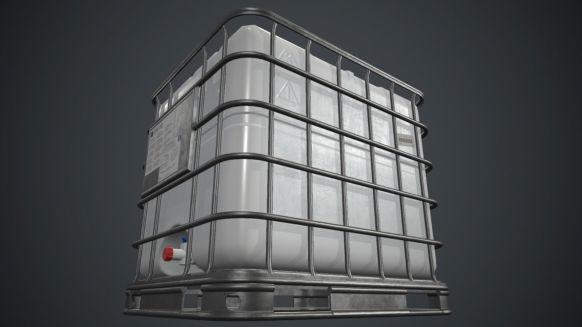 Water Plastic Tank PBR Game Ready Low-poly 3D model_14