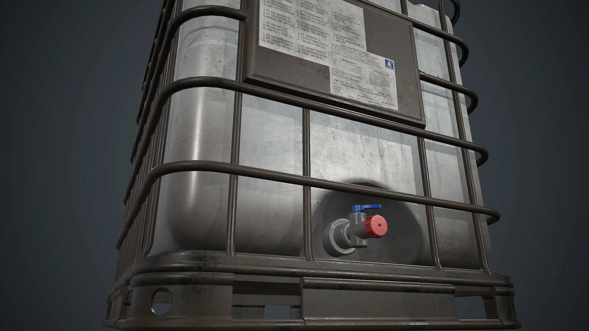 Water Plastic Tank PBR Game Ready Low-poly 3D model_11