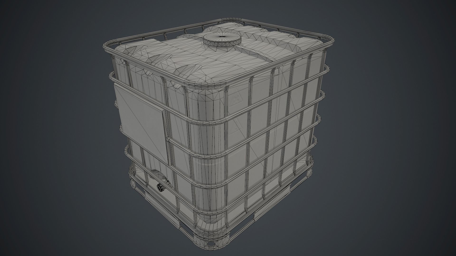 Water Plastic Tank PBR Game Ready Low-poly 3D model_15