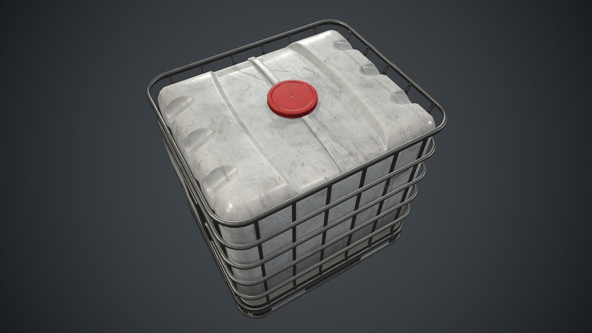 Water Plastic Tank PBR Game Ready Low-poly 3D model_5