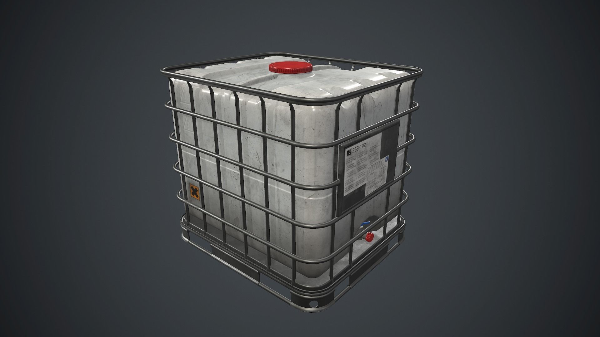 Water Plastic Tank PBR Game Ready Low-poly 3D model_1