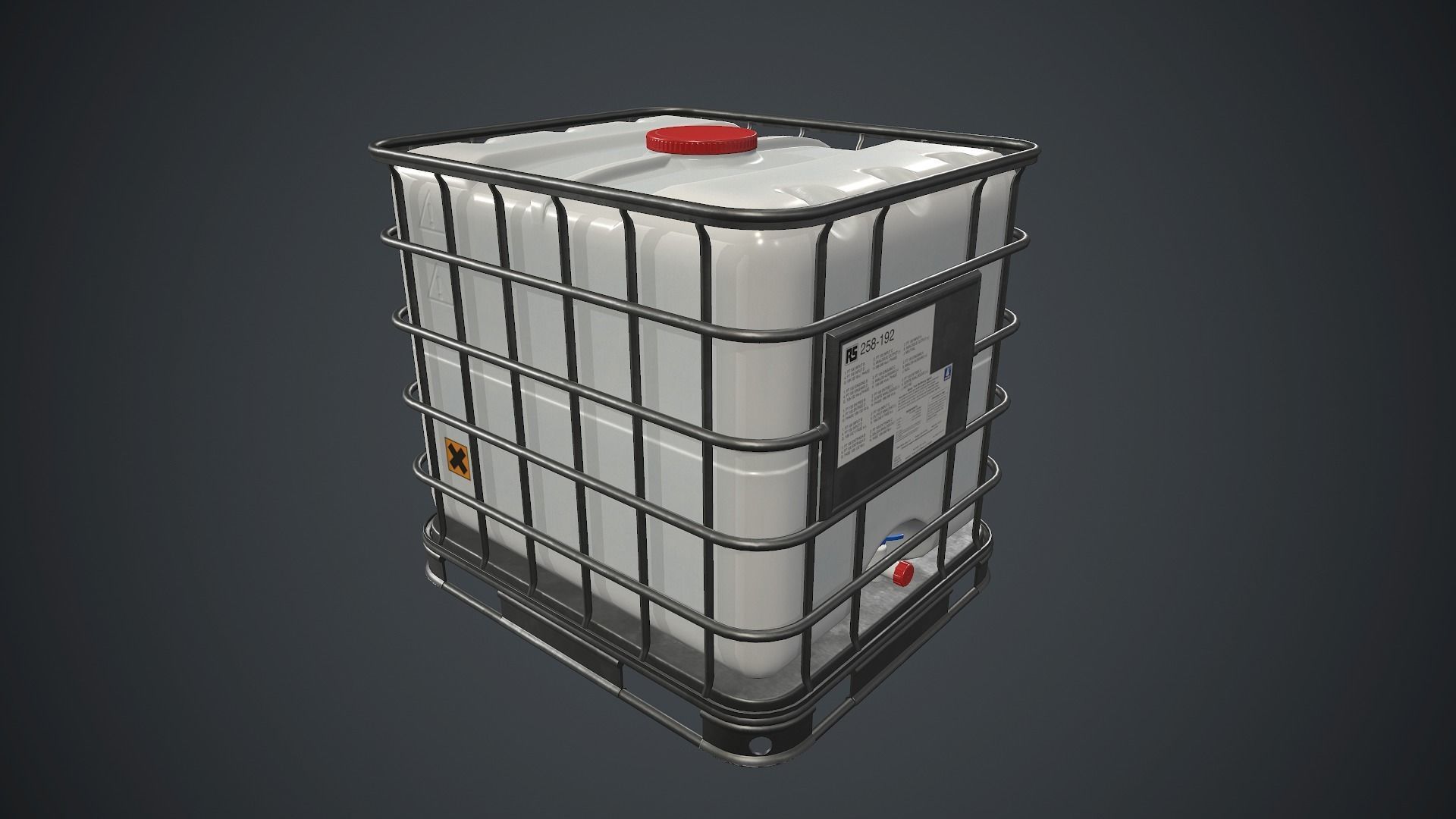 Water Plastic Tank PBR Game Ready Low-poly 3D model_2