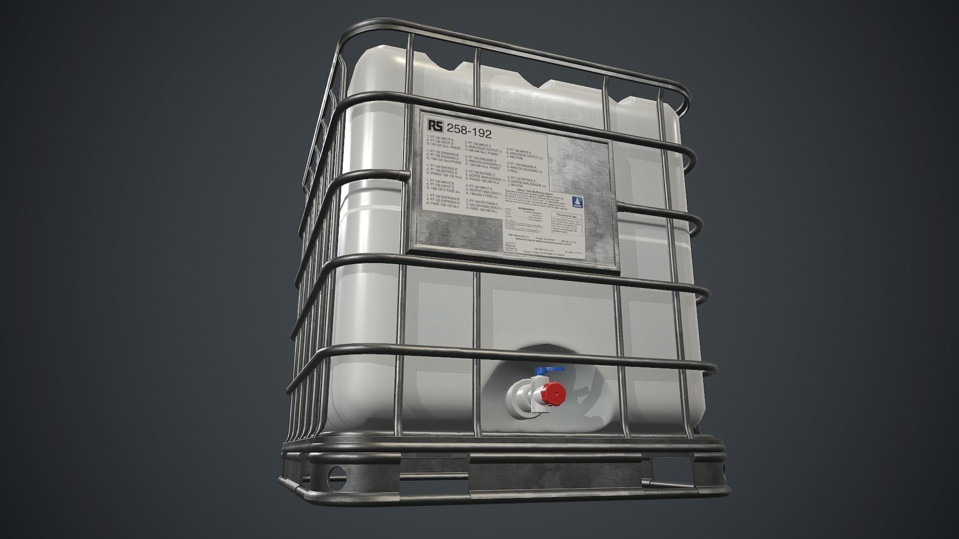 Water Plastic Tank PBR Game Ready Low-poly 3D model_13