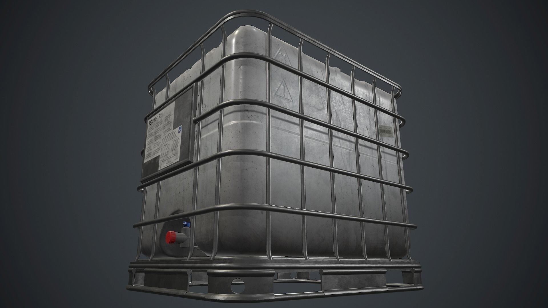 Water Plastic Tank PBR Game Ready Low-poly 3D model_7