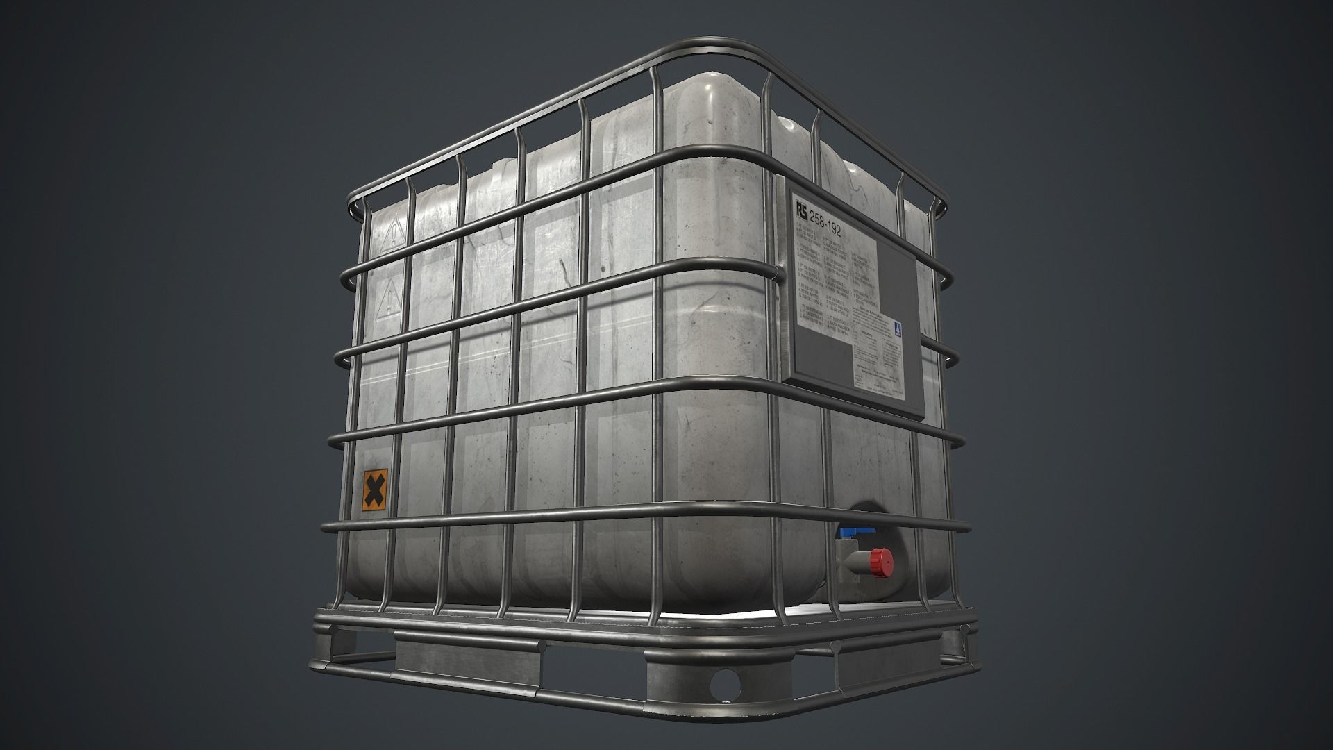 Water Plastic Tank PBR Game Ready Low-poly 3D model_8
