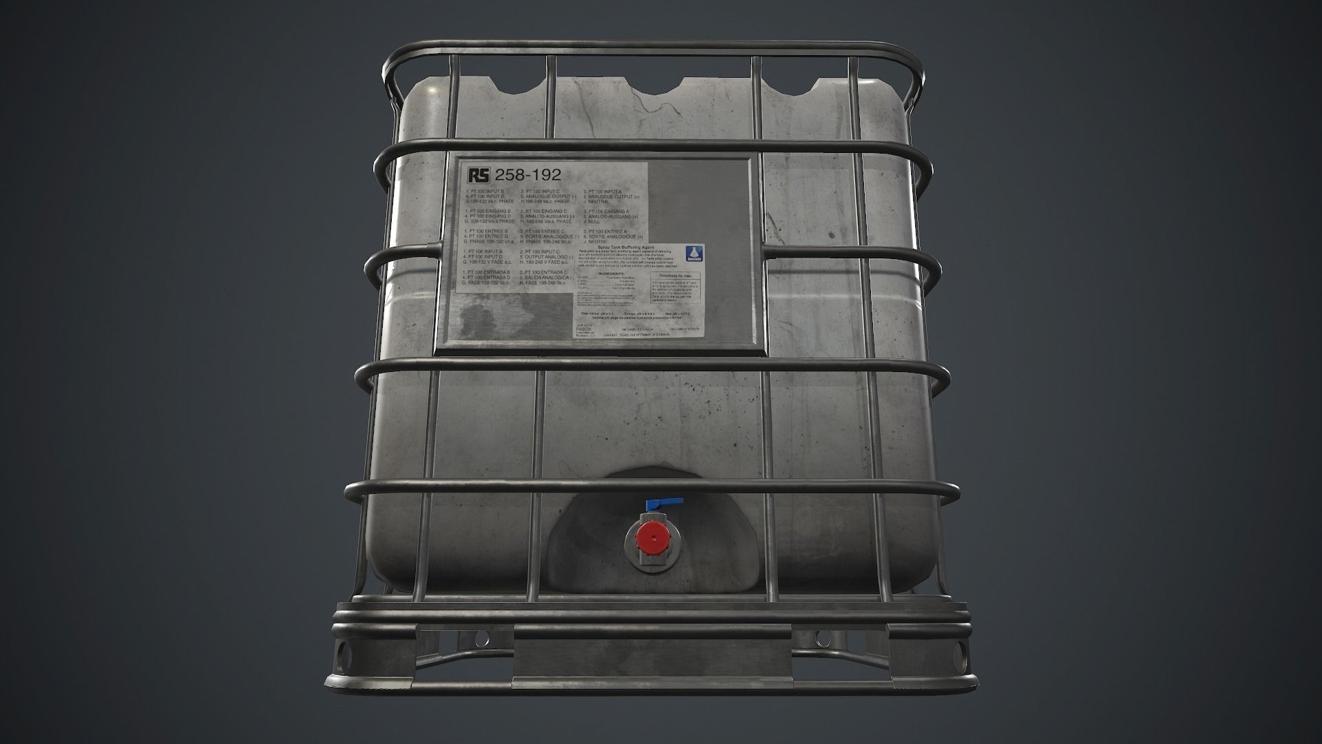 Water Plastic Tank PBR Game Ready Low-poly 3D model_6