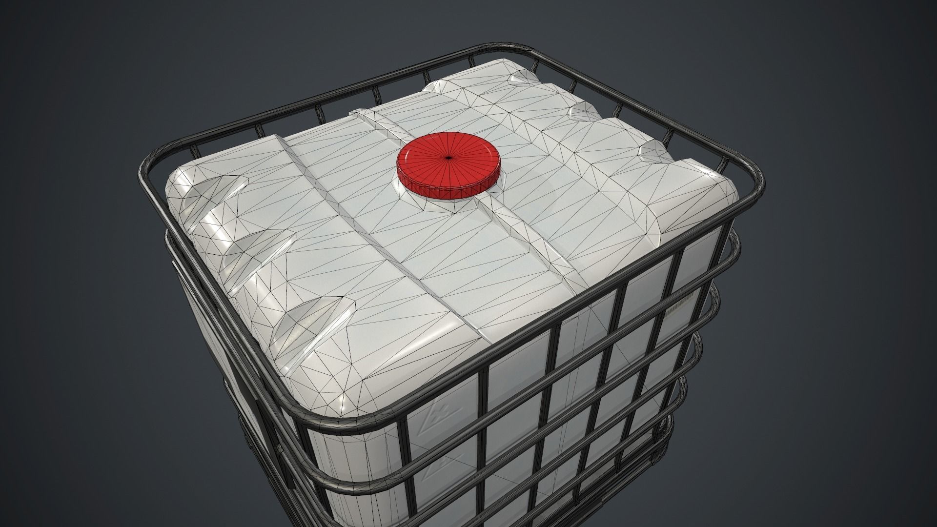 Water Plastic Tank PBR Game Ready Low-poly 3D model_17