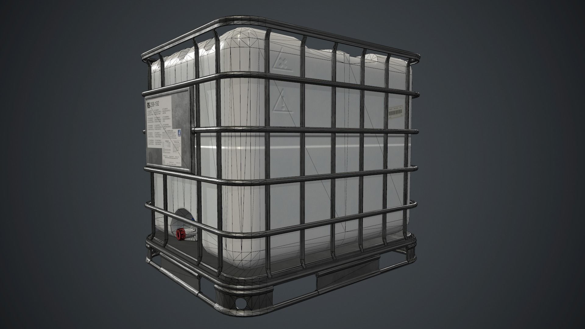 Water Plastic Tank PBR Game Ready Low-poly 3D model_16