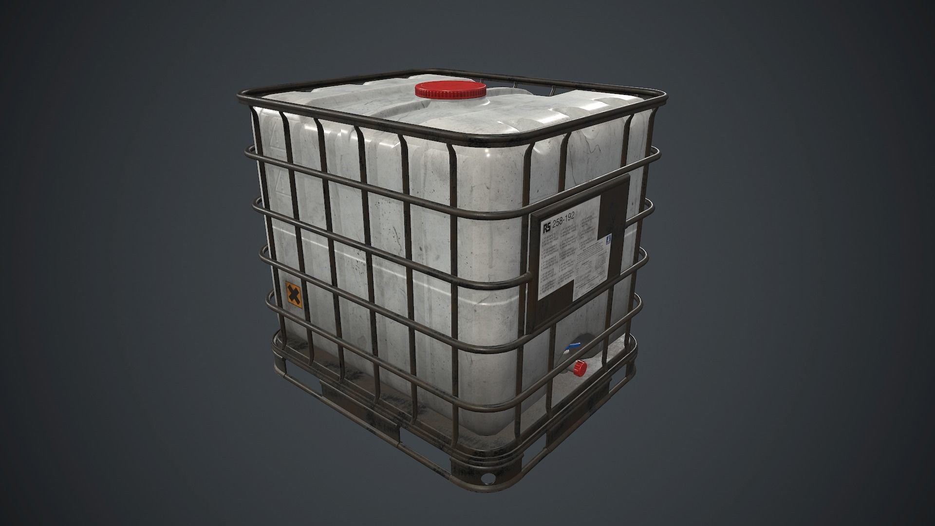 Water Plastic Tank PBR Game Ready Low-poly 3D model_3