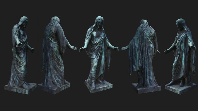 Jesus Statue - Low Poly - Photogrammetry Low-poly 3D model